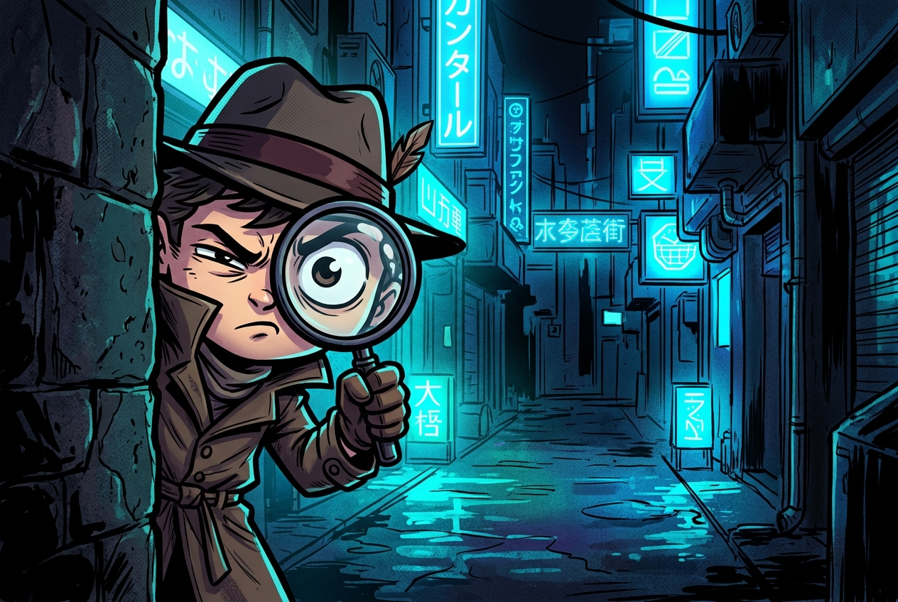 Detective peeking